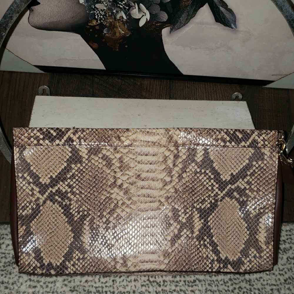 Coach Snakeskin & Lambskin Clutch - Picture 5 of 7